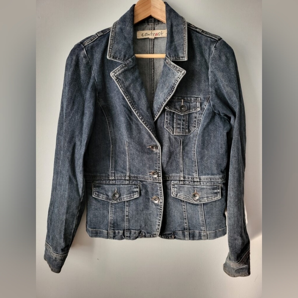 Vintage CONTRAST Jean Jacket - Blue